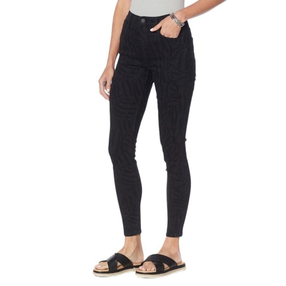 SKINNY GIRL NWT Black Tiger Print Paul High Rise Skinny Jeans Size 32